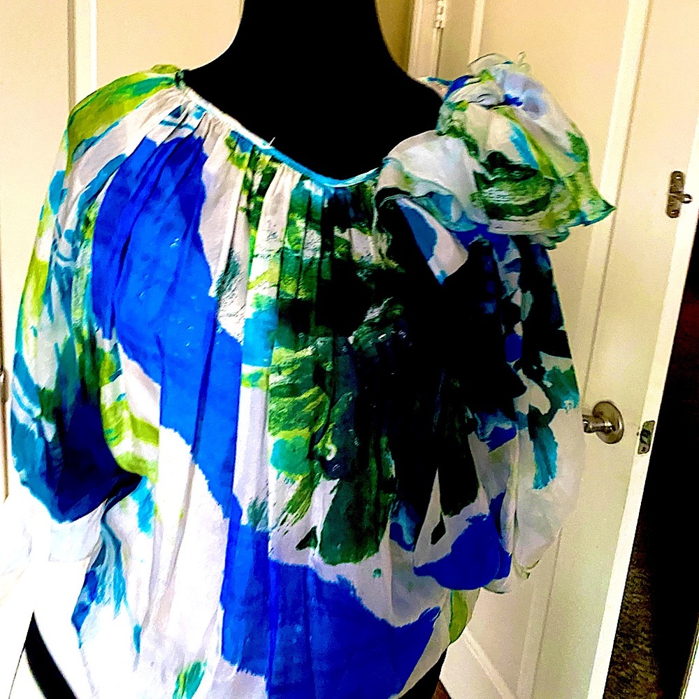 Fifteen Twenty 100% Silk Chiffon Blouson Top sz M. Never worn!